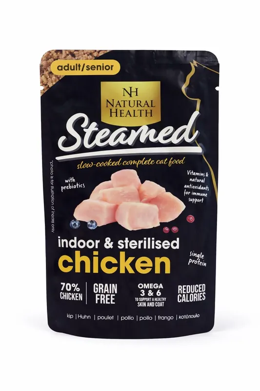 Direct Beschikbaar Natural Health Cat Steamed Indoor Sterilised 85 gr
